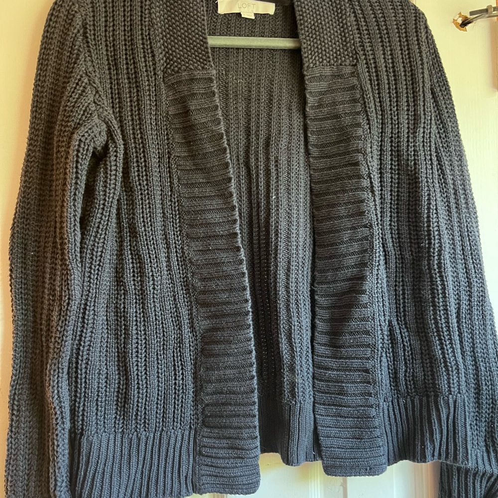 Loft navy knit Cardigan Sweater
